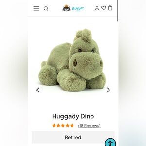 NWT: Jellycat Huggady Dino